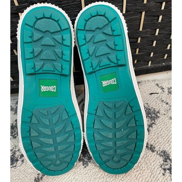 Cougar 8 Navy Blue Teal Stitching Waterproof Duck Lace-up Dash Sneakers - Picture 4 of 6